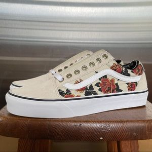 Vans Mary Rand Old Skool Low Tops Turtledove Roses